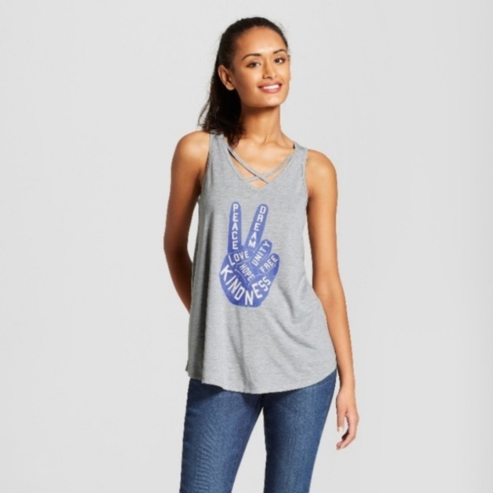 Grayson Threads Tank Top "Peace Sign" ~ NWOT!